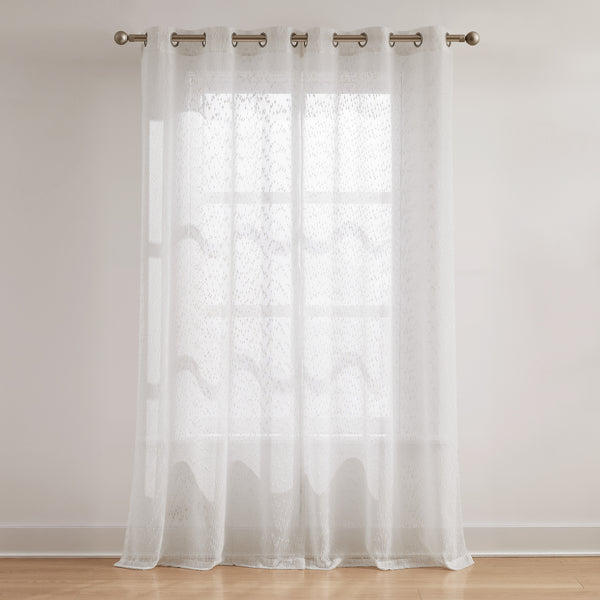 Lush Decor Aileen Textured Raindrop Sheer Window Curtain Panels