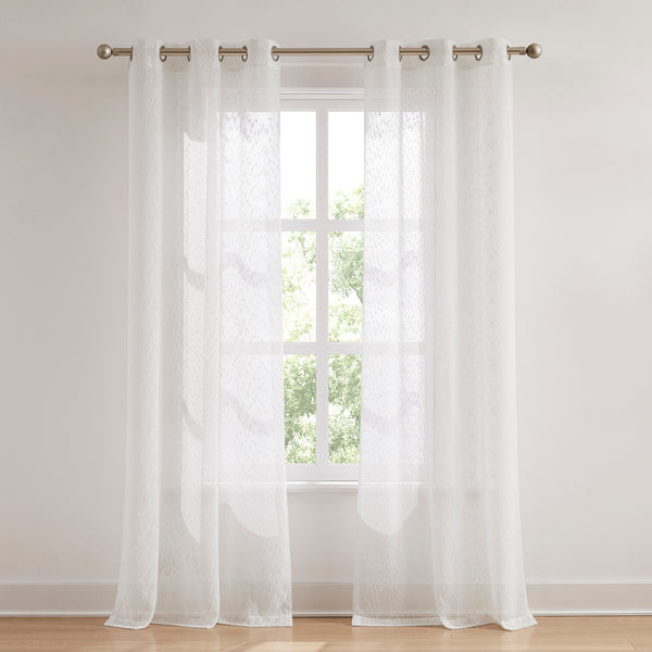 Lush Decor Aileen Textured Raindrop Sheer Window Curtain Panels
