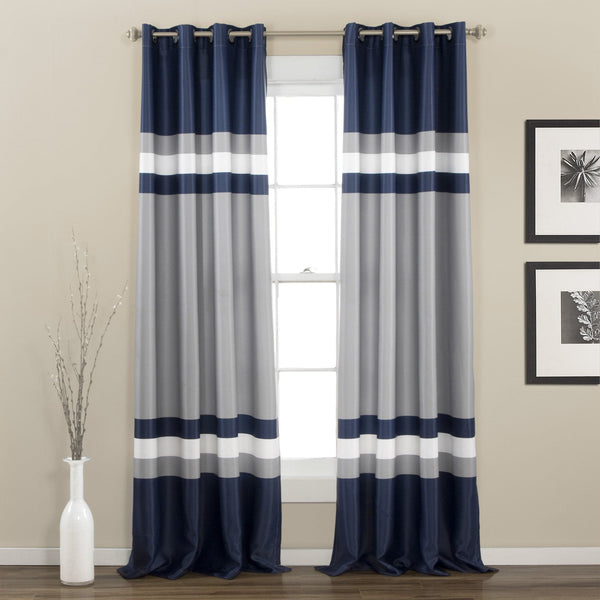 Lush Decor Alexander Stripe Light Filtering Window Curtain Panel Set