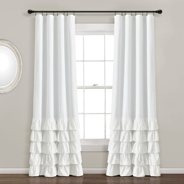 Lush Decor Allison Ruffle 100% Blackout Window Curtain Panel
