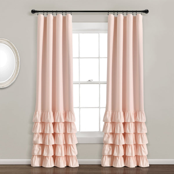 Lush Decor Allison Ruffle 100% Blackout Window Curtain Panel