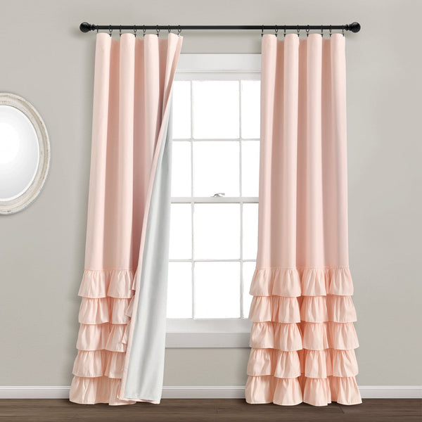 Lush Decor Allison Ruffle 100% Blackout Window Curtain Panel