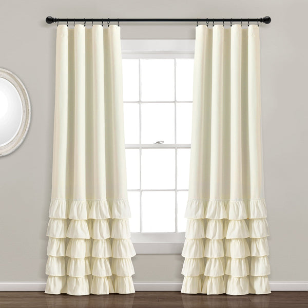 Lush Decor Allison Ruffle 100% Blackout Window Curtain Panel
