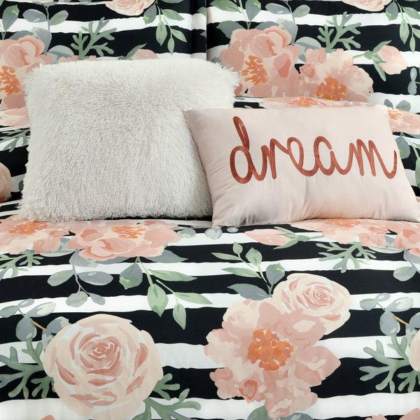 Lush Decor Amara Watercolor Rose 7 Piece Comforter Set