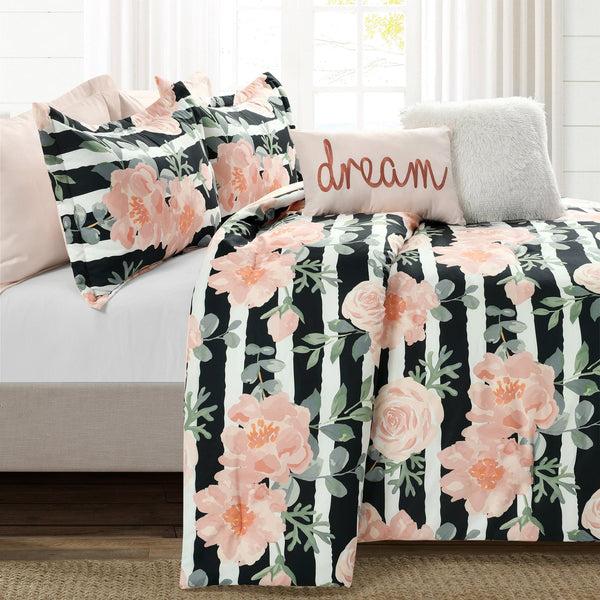 Lush Decor Amara Watercolor Rose 7 Piece Comforter Set