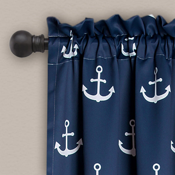 Lush Decor Anchor Light Filtering Window Curtain Set