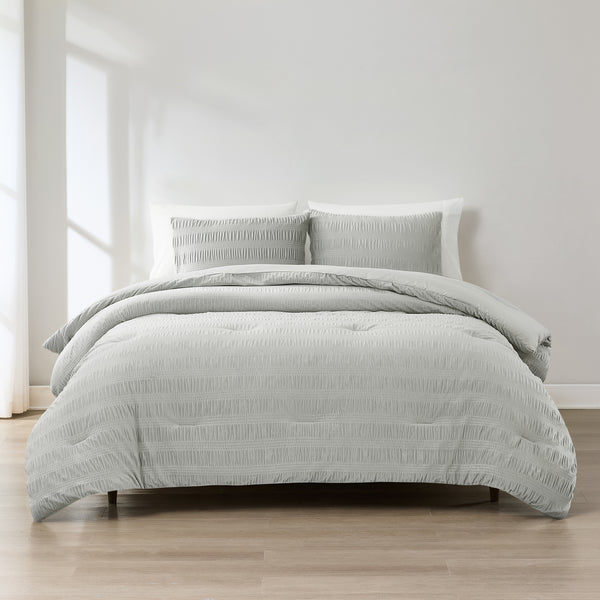 Lush Decor Azalea Ruched Velvet Stripe Comforter Set