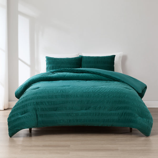 Lush Decor Azalea Ruched Velvet Stripe Comforter Set