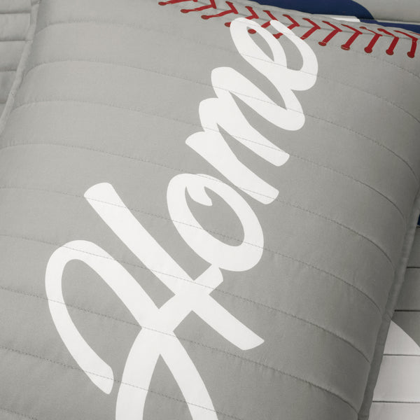 Lush Decor Baseball Game Reversible Oversized Kids Quilt Set