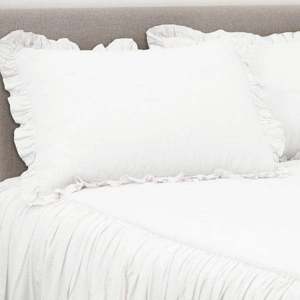 Lush Decor Belgian Flax Linen Rich Cotton Blend Bedspread 3 Piece Set