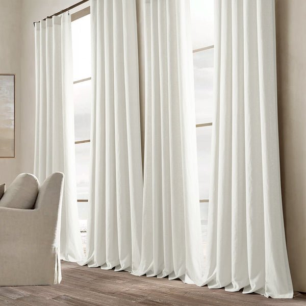 Lush Decor Belgian Flax Prewashed Linen Rich Cotton Blend Window Curtain Panel
