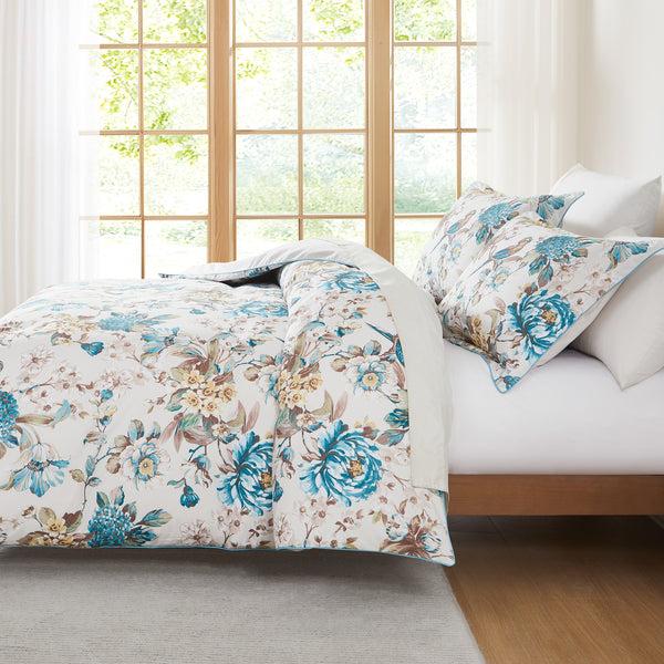 Lush Decor Bird And Hydrangea Reversible Cotton Duvet Cover Set