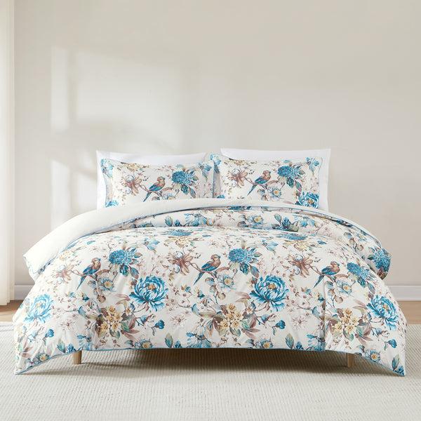 Lush Decor Bird And Hydrangea Reversible Cotton Duvet Cover Set