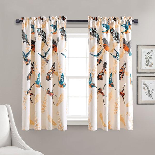Lush Decor Bird Breeze Light Filtering Window Curtain Set