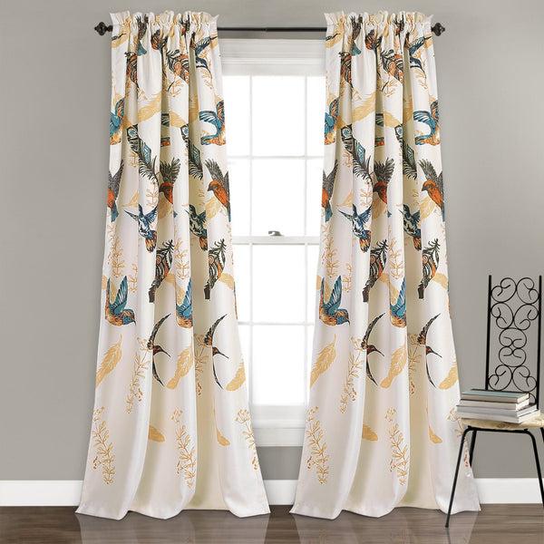Lush Decor Bird Breeze Light Filtering Window Curtain Set