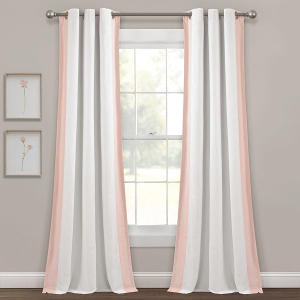 Lush Decor Block Border Blackout Window Curtain Panel