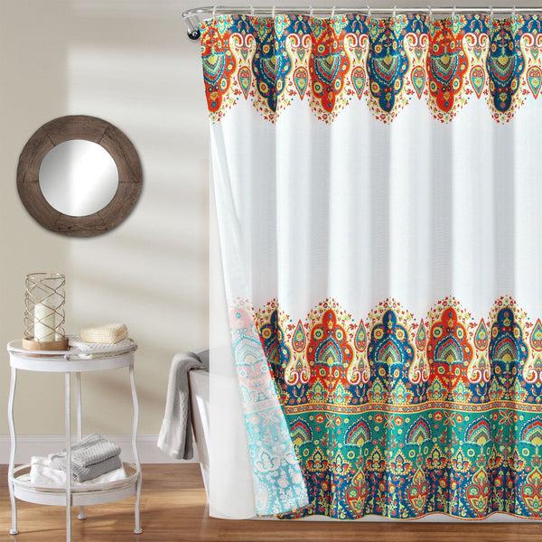 Lush Decor Bohemian Meadow Shower Curtain 14 Piece Complete Set