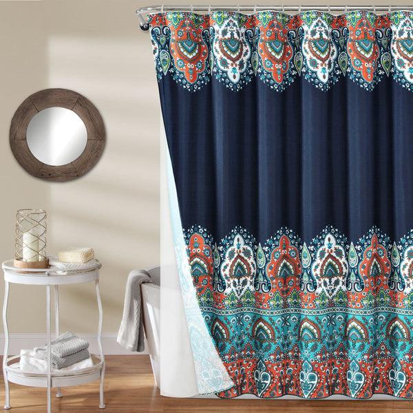 Lush Decor Bohemian Meadow Shower Curtain 14 Piece Complete Set