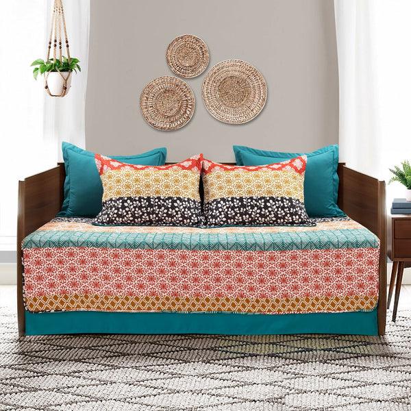 Lush Decor Bohemian Stripe Cotton Daybed Cover 6 Piece Set