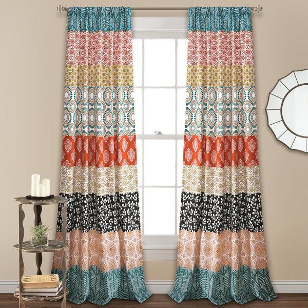 Lush Decor Bohemian Stripe Window Curtain Panel Set