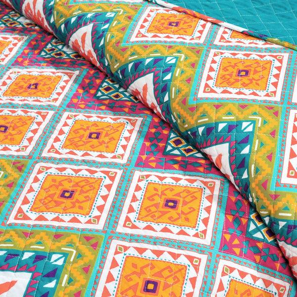 Lush Decor Boho Chevron Reversible Cotton Quilt 3 Piece Set