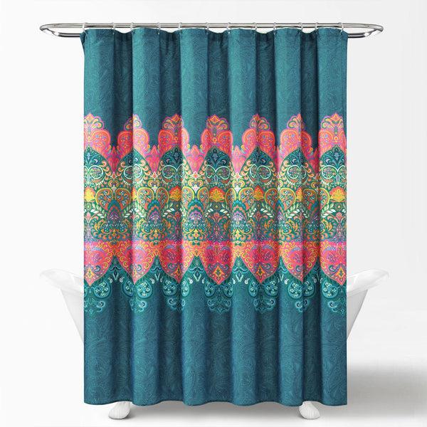 Lush Decor Boho Chic Shower Curtain 14 Piece Complete Set