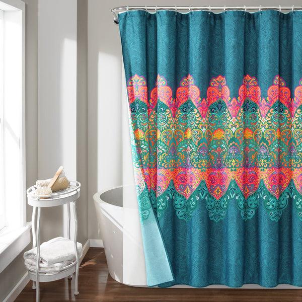 Lush Decor Boho Chic Shower Curtain 14 Piece Complete Set