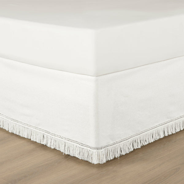 Lush Decor Boho Fringe 15-Inch Tailored Drop Easy Fit Bed Skirt