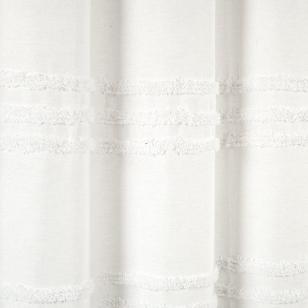 Lush Decor Boho Kendra Tufted Yarn Dyed Recycled Cotton Blend Shower Curtain