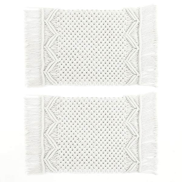 Lush Decor Boho Macrame Indoor/Outdoor Placemat 2-Pack Set