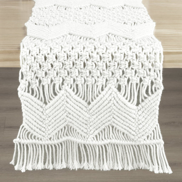 Lush Decor Boho Macrame Indoor/Outdoor Table Runner