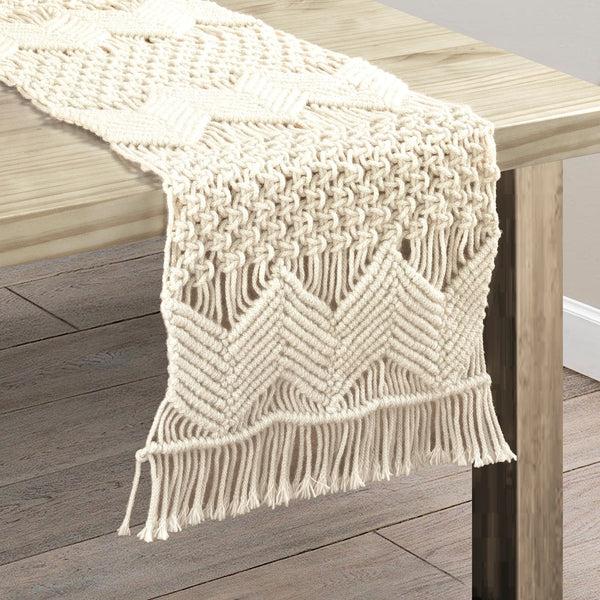 Lush Decor Boho Macrame Indoor/Outdoor Table Runner