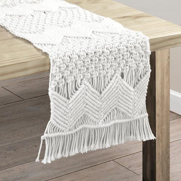 Lush Decor Boho Macrame Indoor/Outdoor Table Runner