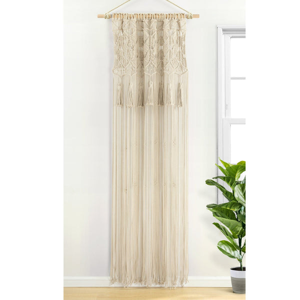 Lush Decor Boho Macrame Tassel Cotton Window Curtain