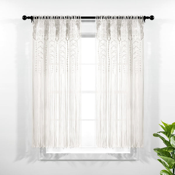 Lush Decor Boho Macrame Textured Cotton Window Curtain