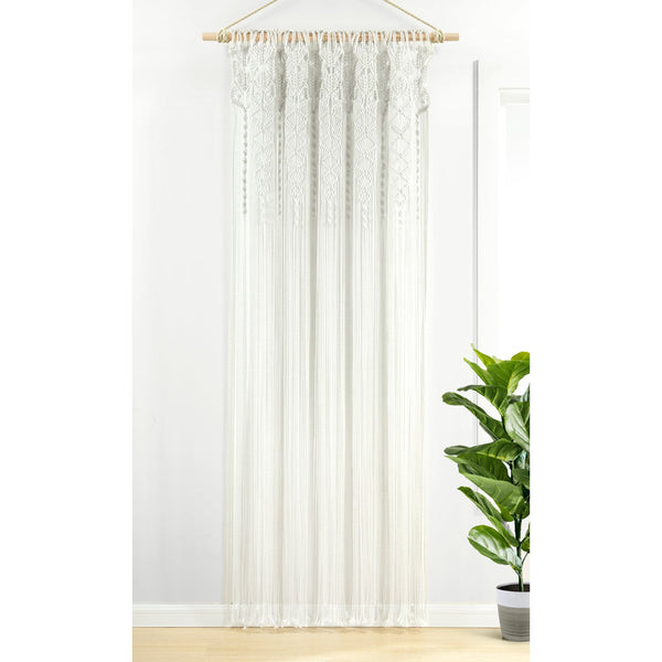 Lush Decor Boho Macrame Textured Indoor/Outdoor Window Curtain
