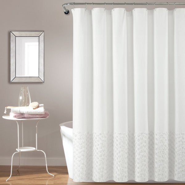 Lush Decor Boho Polka Dot Yarn Dyed Recycled Cotton Blend Shower Curtain