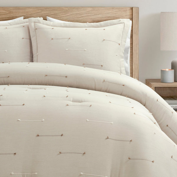 Lush Decor Boho Stripe Clip Jacquard 3 Piece Comforter Set