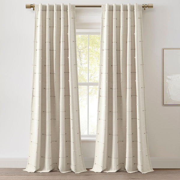 Lush Decor Boho Stripe Clip Jacquard Window Curtain Panel Set