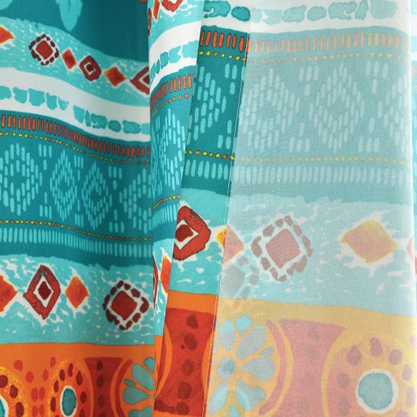 Lush Decor Boho Watercolor Border Window Curtain Panel Set