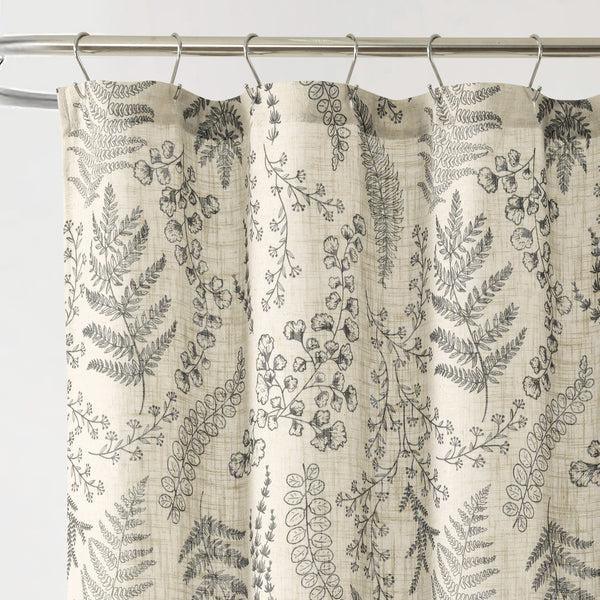Lush Decor Botanical Dreams Linen Textured Shower Curtain