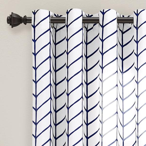 Lush Decor Calia Chevron Geo Window Curtain Panels Set