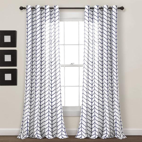 Lush Decor Calia Chevron Geo Window Curtain Panels Set