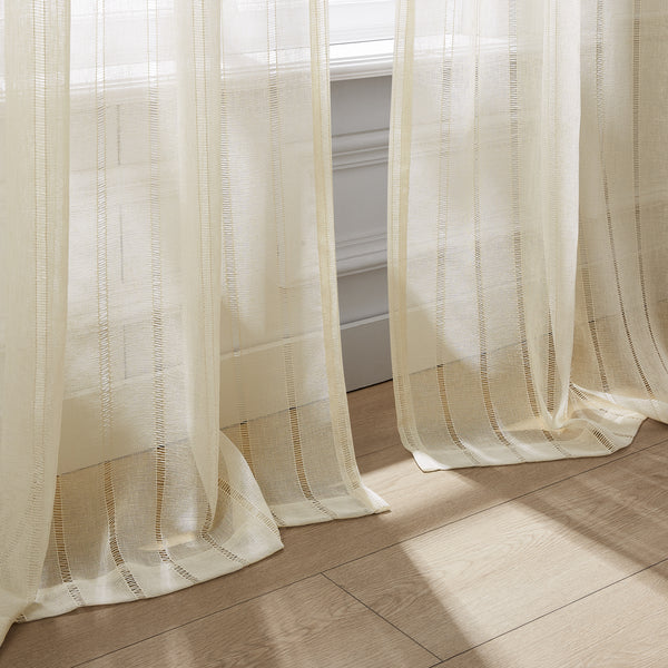 Lush Decor Calia Textured Stripe Sheer Window Curtain Panels