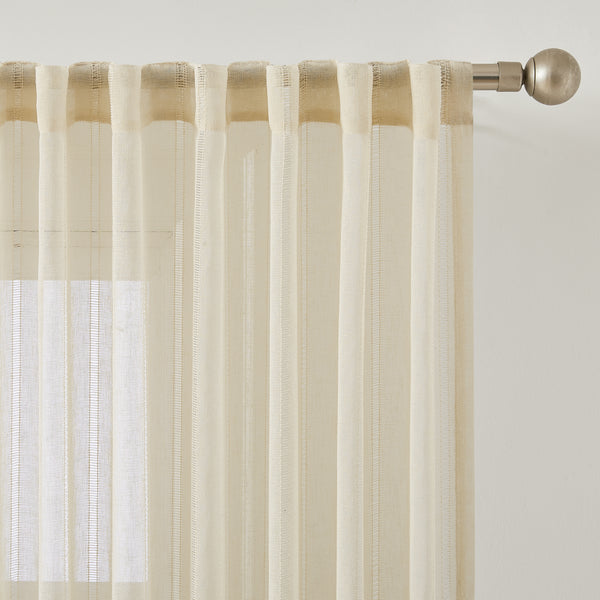 Lush Decor Calia Textured Stripe Sheer Window Curtain Panels