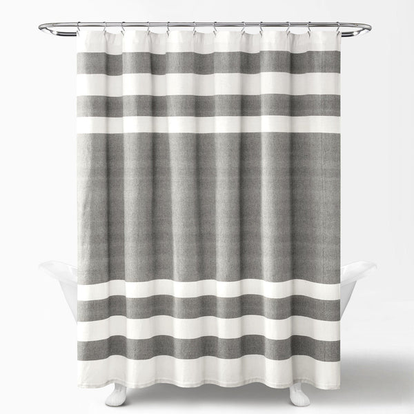 Lush Decor Cape Cod Stripe Yarn Dyed Cotton Shower Curtain
