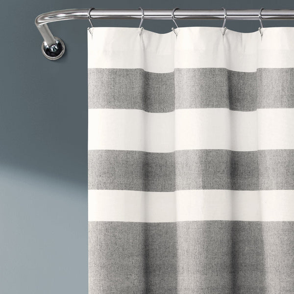 Lush Decor Cape Cod Stripe Yarn Dyed Cotton Shower Curtain