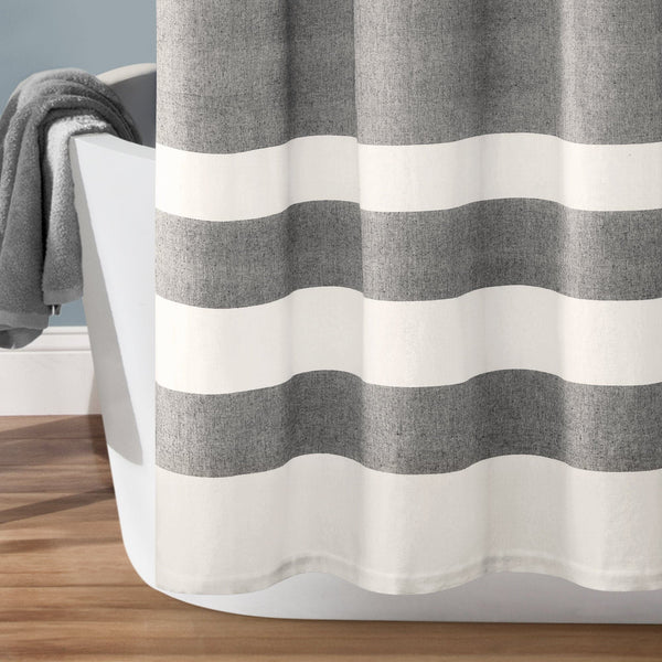 Lush Decor Cape Cod Stripe Yarn Dyed Cotton Shower Curtain
