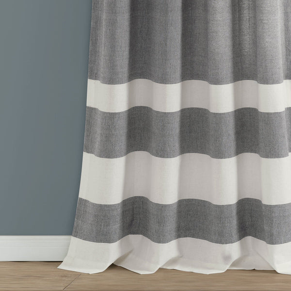 Lush Decor Cape Cod Stripe Yarn Dyed Cotton Window Curtain Panel Set