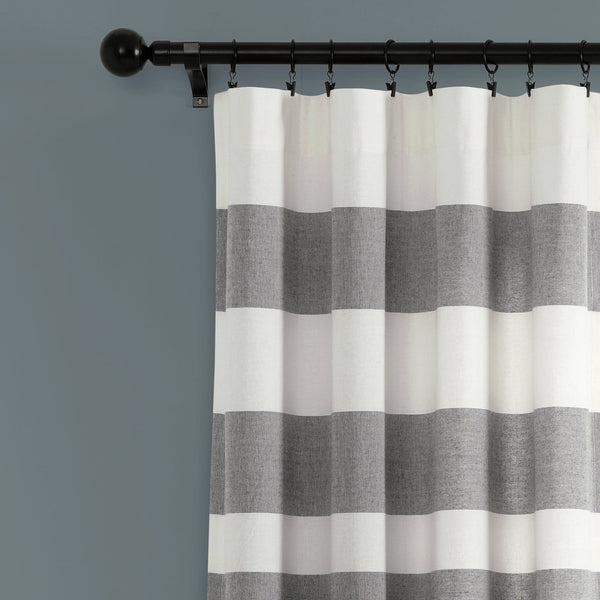 Lush Decor Cape Cod Stripe Yarn Dyed Cotton Window Curtain Panel Set